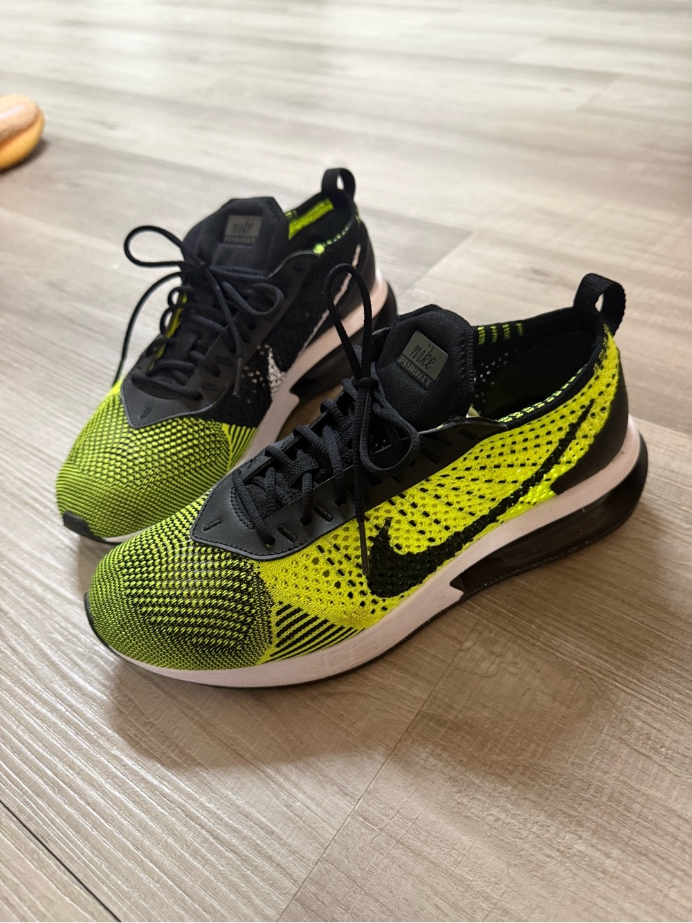 Nike Air Max Flyknit Running Shoes in Volt Black